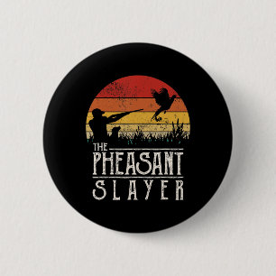 Vintage-Sonnenuntergang Retro-Stil Fasanenjagd Fas Button
