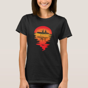 Vintage-Sonnenuntergang-Rudern-Ruderer-Ruderteam-R T-Shirt