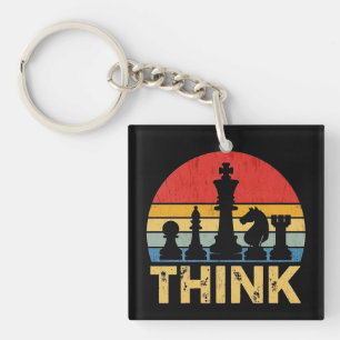 Vintage-Sonnenuntergang-Schach-Kunstwerk – Inspiri Schlüsselanhänger