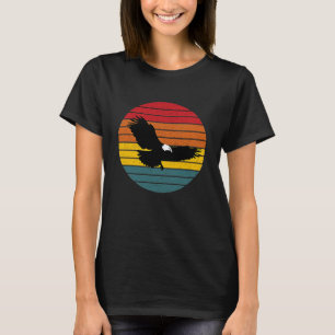 Vintage-Sonnenuntergang-Silhouette Weißkopfseeadle T-Shirt