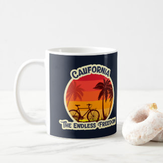 Vintage-Sonnenuntergang-Strand-Fahrradsilhouette Kaffeetasse