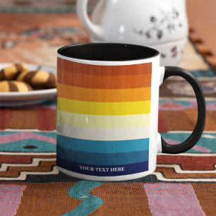 Vintage-Sonnenuntergang-Streifen Farbige Regenboge Tasse