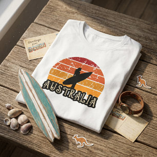 Vintage-Sonnenuntergang-Surf-Mädchen Australien-St Tri-Blend Shirt