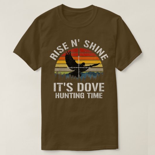Vintage Sonnenuntergang Taubenjagd Saison T-Shirt (Design vorne)