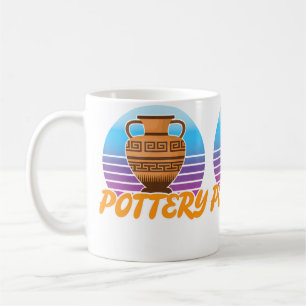Vintage-Sonnenuntergang - Tonvase Keramik Kaffeetasse