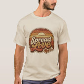 Vintage-Sonnenuntergang-Verbreite-Liebe-Retro-Desi T-Shirt (Vorderseite)