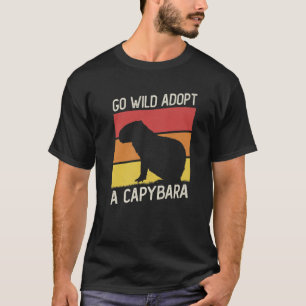 Vintage-Sonnenuntergang-Wilde-Capybara-Nagetier-We T-Shirt