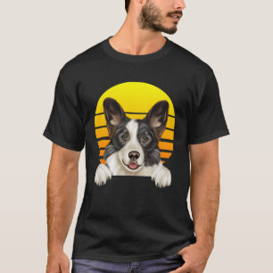 Vintage-Sonnenuntergangs-Cardigan-Welsh-Corgi-Hund T-Shirt