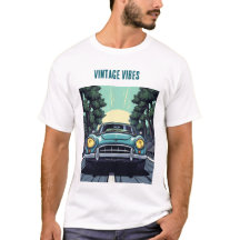 Vintage-Sonnenuntergangs-Roadster-Grafik-T-Shirt