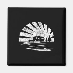 Vintage-Sonnenuntergangs-Shirt 5th Wheel Camper Rv Magnet