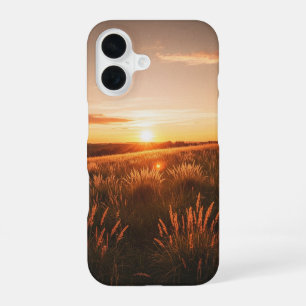 Vintage-Sonnenuntergangs-Wiesen iPhone 16 Hülle