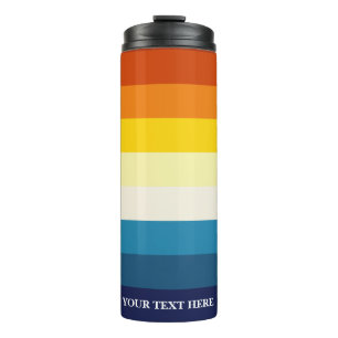 Vintage Sonnenuntergangsstreifen Bunt Regenbogen Thermosbecher
