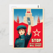 Vintage sonnige UdSSR Sowjetunion Spaß Kalter Krie Postkarte (Vorne/Hinten)