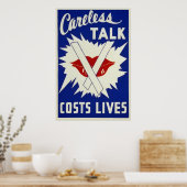 Vintage, sorglose Reden kosten das Plakat (Küche)