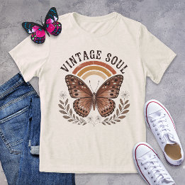 Vintage-Soul-Braun-Schmetterling-Retro-Shirt Tri-Blend Shirt