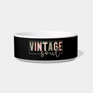 Vintage-Soul-Zitat Retro-Farben auf Schwarz Napf