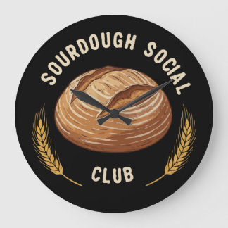 Vintage Sourdough Social Club | Artisan Brot backe Große Wanduhr