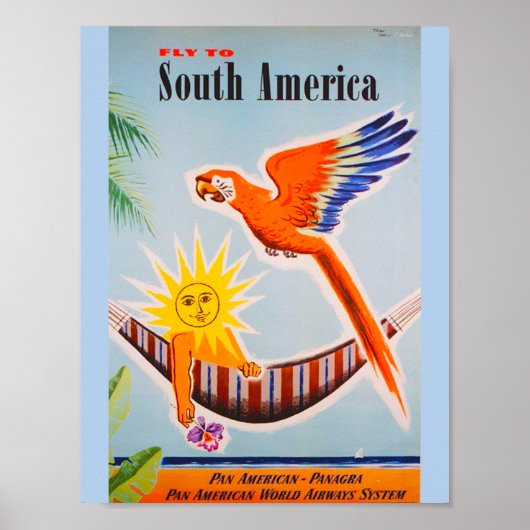 Vintage South America Travel Poster (Vorne)