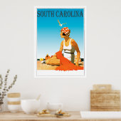 Vintage South Carolina Beach Szene Poster (Küche)
