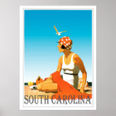 Vintage South Carolina Beach Szene Poster (Vorne)