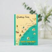 Vintage South Carolina Coast Postcard Postkarte (Stehend Vorderseite)