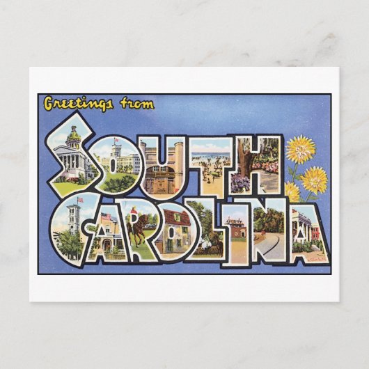 Vintage South Carolina Postkarte (Vorderseite)