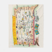 Vintage South Dakota Map Fleece Throw (Vorderseite)