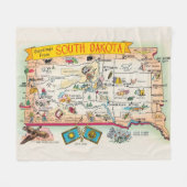 Vintage South Dakota Map Fleece Throw (Vorderseite (Horizontal))