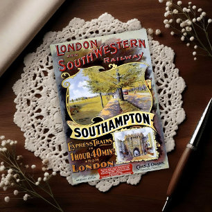 Vintage Southampton-Zugreisen-Werbung  Postkarte