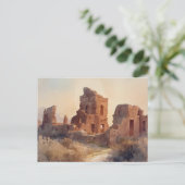 Vintage Southwestern Ruins Illustration Postkarte (Stehend Vorderseite)
