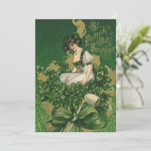 Vintage Souvenir zum St. Patrick's Day, irische Ma Karte