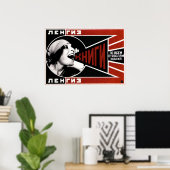 Vintage sowjetische Buchpublikumswerbung Poster (Heimbüro)