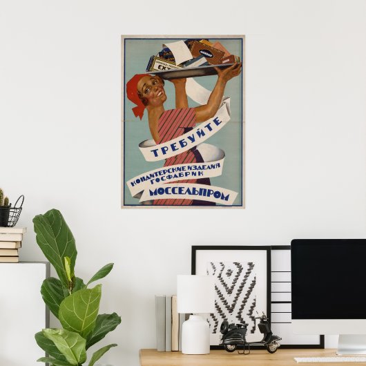 Vintage sowjetische Werbung Poster (Heimbüro)