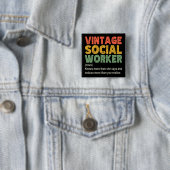 Vintage Sozialarbeiter-Mitarbeiterin Funny Social Button (Beispiel)