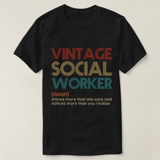 Vintage Sozialarbeiter T-Shirt (Design vorne)