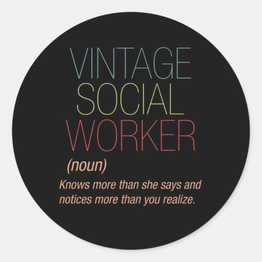 Vintage Sozialarbeiterspende Runder Aufkleber (Vorderseite)