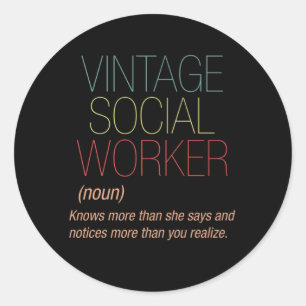 Vintage Sozialarbeiterspende Runder Aufkleber
