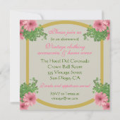 Vintage Sozialeinladung mit romantischer Postkarte (Rückseite)