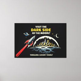 Vintage Space Moon Travel Canvas Print Retro Art Leinwanddruck