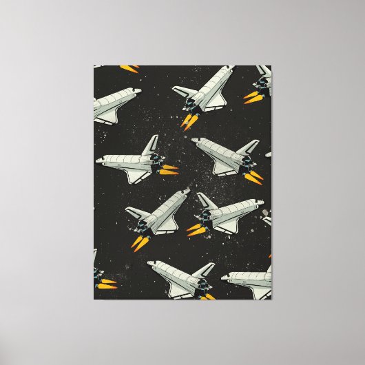 vintage Space-Shuttle-Muster Leinwanddruck (Vorderseite)