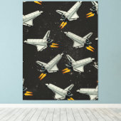 vintage Space-Shuttle-Muster Leinwanddruck (Insitu (Holzboden))