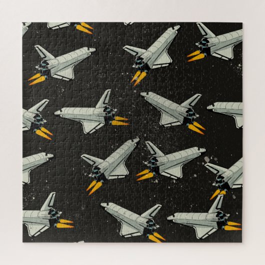 vintage Space-Shuttle-Muster Puzzle (Vertikal)