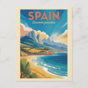 Vintage Spanien Costa Dorada Retro Reise Postkarte
