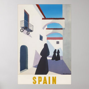Vintage Spanien Reiseplakat Mittelmeerstraße Poster