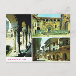 Vintage Spanien, Santillana del mar, Santander Postkarte