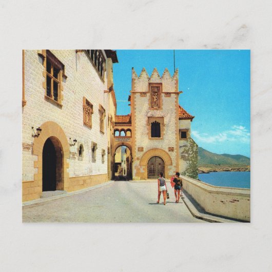 Vintage Spanien, Sitges, Museum Postkarte (Vorderseite)