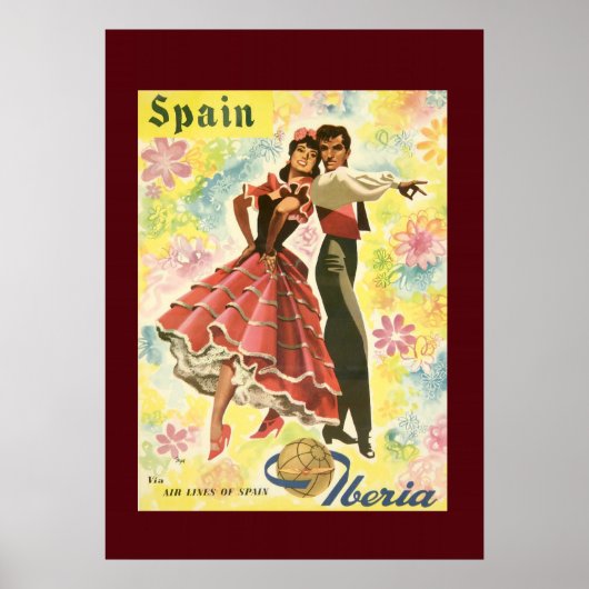 Vintage Spanien Tänzer Reiseplakat Poster (Vorne)