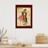 Vintage Spanien Tänzer Reiseplakat Poster (Küche)