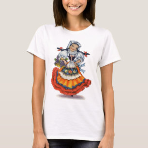 Vintage Spanierin im traditionellen Kleid T-Shirt