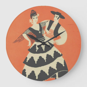 Vintage Spanische Rundschau Große Wanduhr